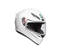 K1 Agv E2205 Solid Casco Moto Uomo, Bianco, L