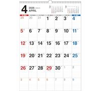 【K11A】 2026年4月始まり 書き込み式シンプル壁掛けカレンダー[B3タテ]