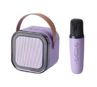 K12 Bluetooth Karaoke Machine Sistema di altoparlanti PA portatile 5.3 con 1-2 microfoni wireless Casa Famiglia Canto Bambini Regali(Purple 1 to 1)
