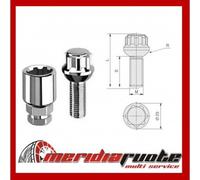 K126 KIT BULLONI ANTIFURTO RUOTE 12x1,5x28 SFERICI PER KIA RIO (DC) 2005 S