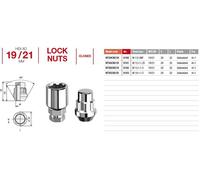 K163 KIT 4 DADI ANTIFURTO M14x1,5 CHIAVE 19/21 X HONDA LEGEND, HONDA RIDGELINE