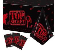 K1tpde 3 tovaglie per feste di compleanno per bambini, copritavolo a tema agente segreto, tovaglia in plastica spia, decorazioni per feste a tema spia per ragazzi, forniture per feste a tema agente