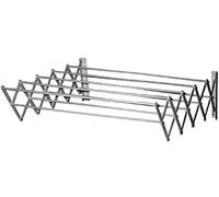 K2 KHG12120 Stendibiancheria Estensibile per Fissaggio a Parete, Acciaio plastificato, 5 Bracci, 100 cm