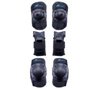 K2 Skates Unisex-Adult Protezioni per pattini in linea K2 PRIME PAD SET W - black - blue - M (Knee: A:37-41cm B:33-36cm / Elbow: A:24-27cm B:23-26cm / Wrist: A:20-22cm B:17-19cm) - 30E1414
