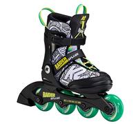 K2 Skates Ragazzi Pattini in linea RAIDER SPLASH - black - green - splash - M (EU: 32-37 / Mondo: 190 - 230 / cm: 19 - 23 / UK: 13-4 / US: 1-5) - 30F0116