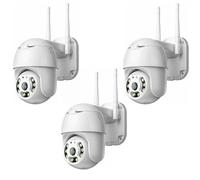 K2 STORE - 3 PEZZI TELECAMERA IP CAM PTZ WIFI CAMERA DOME WIRELESS ESTERNO SPEED ZOOM CON APPLICAZIONE ICSEE PER AMBIENTI INTERNO ED ESTERNI
