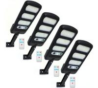K2 STORE - 4 Pezzi Lampione Stradale Pannello Solare Sensore Di Movimento 213 LED Utilizzo Esterno Parete Balcone Giardino Ip65 Impermeabile Con Accessori Di Fissaggio