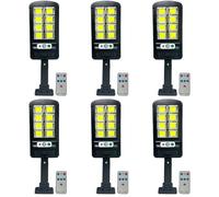 K2 STORE - 6 Pezzi Lampione Stradale Pannello Solare Sensore Di Movimento 18W LED Cob Utilizzo Esterno Parete Balcone Giardino Ip65 Impermeabile Con Accessori Di Fissaggio Telecomando
