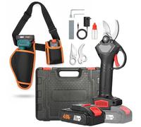 K2 STORE Forbici da Potatura Elettriche a Batteria 48V Professionali - Kit Completo con 2 Batterie, Cintura con Fondina e Valigetta, Taglio 25mm, Cesoie per Ulivo, Vigneto, Alberi da Frutto e Giardino