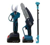 K2 STORE - Kit Potatura Forbice a Batteria + Motosega a Batteria 6 Pollici + Asta Telescopica 300cm, Kit 3 in 1, Cesoie E Mini Motosega Elettriche per Potatura Giardino Rami Arbusti Vigneto 3 metri