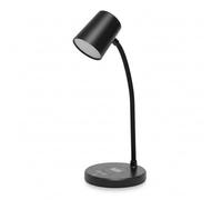 K2 STORE Lampada da Scrivania, LED 3 in 1 con Altoparlante Bluetooth e Ricarica Wireless Qi, USB Type-C, 3 Tipi di Luce con Intensità Regolabile, Lampada Nera per Ufficio e Studio