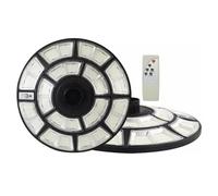 K2 STORE - Lampione Solare Stradale 1200W Con Luce Bianco Fredda 6500K Forma Ufo Cerchio Con Telecomando Faro Da Esterno Impermeabile IP67 Crepuscolare