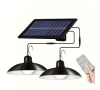 K2 STORE - Set 2 Lampade Solari a Sospensione da Esterno - 30 LED con Telecomando, Pannello Solare e Cavo da 3 m - Luce Calda 3500K, Impermeabili IP44 per Giardino, Patio, Terrazzo, Garage