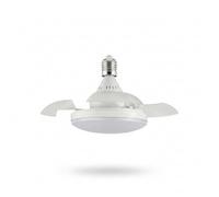 K2 STORE Ventilatore da Soffitto con Luce LED E27 30W, Lampada Ventilatore con Pale Retrattili e Telecomando, Ventola Silenziosa a 4 Velocità, 3 Colori di Luce Calda Naturale Fredda, Timer, Risparmio