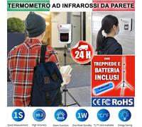 K3 + Batteria E Piedistallo Termometro Digitale A Infrarossi Automatico Da Muro_