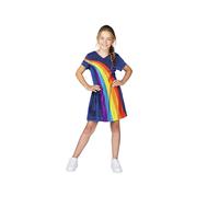 K3 Girls Dress 6/8 Years-Size 134, Dark Blue with Rainbow, Maat