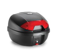 K30N - Kappa Bauletto Monolock Nero goffrato con catadiottri rossi 30 lt.