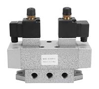 K35D2H - 6 Elettrovalvola pneumatica a 3 posizioni e 5 vie, doppio controller elettrico G1/8 pollici, valvola aria in lega di alluminio con struttura a bobina distanziatore, (CC 12 V)