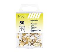 K3T 48088 - Puntine da disegno, confezione da 50, colore: bianco, 10 mm