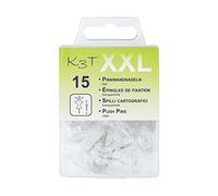 K3T 48343 - Puntine XXL, confezione da 15 pezzi, trasparente/trasparente