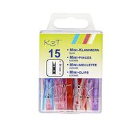 K3T 48615 - Mini graffette, 35 mm, confezione da 15 pezzi, colori assortiti