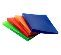 K3T 66956 - Raccoglitore ad anelli, formato A4, 4 pezzi, larghezza dorso 30 mm, 4 colori (rosso, blu, arancione e verde)