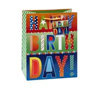 K3T 84014-9 - Sacchetti regalo per compleanno, dimensioni: medie (altezza x larghezza x profondità) 23 x 18 x 10 cm, confezione da 3 pezzi