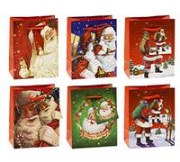 K3T 87027 - Confezione da 12 sacchetti regalo, motivo: Babbo Natale, 14 x 11 x 6,5 cm
