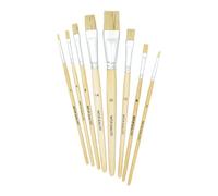 K3T Set di 8 pennelli a setole (misure 1, 2, 4, 6, 8, 10, 14 e 20), con setole naturali e steli in legno naturale, art. n. 49109