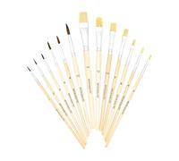 K3T Set di pennelli da 13 pezzi (pennelli per capelli dimensioni 1, 2, 3, 4, 6 e 10 - Pennello con setole misure 2, 4, 6, 8, 10, 12 e 14), fusto naturale, art. 49033