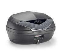K466NT2 KAPPA Bauletto 46LT NERA CON CATADRIOTI TRASPARENTI + Piastra Universale