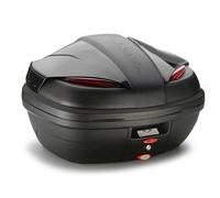 K47NN - Kappa Bauletto Monolock Nero goffrato con catadiottri rossi 47 lt.