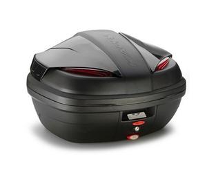 K47NN - Kappa Bauletto Monolock Nero goffrato con catadiottri rossi 47 lt.