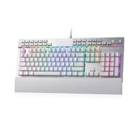 K550 RGB Gaming Tastiera 104 con 12 Macro G Wired Mechanical Design Include il riposo del polso compatibile con la configurazione del PC(WHITE)
