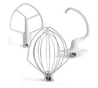 K5AWW Frusta a Filo K5AB Frusta Piatta K5ADH C Gancio for impastare Compatibile con Kitchenaid K5 KSM50 KSM5 Miscelatore Verticale con Sollevamento della Ciotola da 4,8 Litri