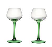 K5C7S3W9D6 Flute da champagne Bicchieri da champagne con stelo verde, 2 pezzi di bicchieri flûte in cristallo 4,73 once capacità, eleganti for vecchi amici che si incontrano bicchieri da vino