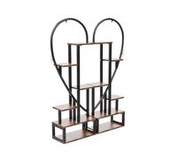 K5C7S3W9D6 Scaffale per Piante Supporto for Piante in Metallo a 6 Livelli, Supporto Creativo for a Scala a Forma di Mezzo Cuore for da Interno Scaffale Multiplo for Nero per Patio