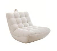 K5d1P9m7 Sedia a sacco Lazy Sofa Sedia da terra reclinabile for camera letto e balcone Sedile singolo Tatami Lounge(Bianco)