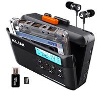 K7 Cassette Player - Convertitore Cassette MP3 - Lettore Cassette Audio Portatile - Microfono e Altoparlante Incorporati - Batteria Ricaricabile - Auricolari - Scheda SD da 16 GB- Nero-Arancione