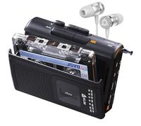K8 Cassette Player With Fusion Lettore Audio con le Cuffie, Registratore | Radio AM FM, Microfono e Altoparlante Integrati, Riproduzione e Registrazione, Portalo Ovunque - Nero