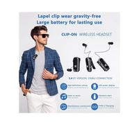 K88 Lavalier Business 5.4 Cuffie con Microfono/Tempo di Conversazione/Musica 20 Ore, Display Digitale A LED, Cancellazione del Rumore, Nero