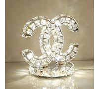 K9 11,8" lampada da tavolo in cristallo metallico, lampada da tavolo LED in cristallo da comodino con luce notturna a 3 colori, lampada da tavolo moderna da comodino per soggiorno, camera da letto