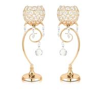 K9 Crystal Tealight Candle Holder/Candlestick/Candelabra for Table Centerpieces,Wedding/Party/Event Decor,Home Decor,Gift for Mon/Friends (Golden)