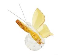 K9 For - Statuetta a farfalla in cristallo, progettata come fermacarte funzionale ed elegante elemento decorativo per casa, ufficio o spazio abitativo (giallo)