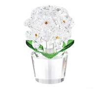 K9 per cristallo ortensia decorazione artistica 10,5 cm moderna K9 per | Alto K9 per cristallo, finitura scintillante, petali artigianali, forma di ortensia realistica, stile moderno e minimalista