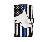K9 Police Dog US Blue Line Flag Carino Lungo Portafogli Grande Capacità Portafoglio Fibbia Borsa Blocco Frizione Borsa per Bill Cash Coin Card Key Purse, Stile:, 19.7x11x3.5cm, Per tutte le stagioni