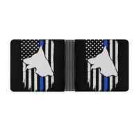 K9 - Portafoglio con motivo cane poliziotto USA con bandiera blu della linea novità, portafoglio divertente portamonete porta carte di credito, per uomini e donne, Stile:, Taglia unica, Per tutte le