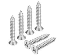 KA M8 x 30 mm Vite autofilettante a testa piatta, viti per legno a testa svasata a croce Phillips, viti per legno svasate in acciaio inossidabile 304, bulloni di fissaggio 18-8, 20 pezzi