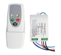 Ka-Wireless - Interruttore radio per plafoniere a LED, controllo a 2 vie e 3 vie senza cablaggio, telecomando RF fino a 80 m, modalità Sc e protezione antifurto, AC 220 V, bianco (2 canali)
