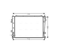 KA2162 AVA QUALITY COOLING Radiatore, Raffreddamento motore per KIA